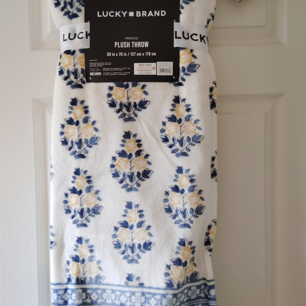 Lucky Brand Plush Throw Blanket